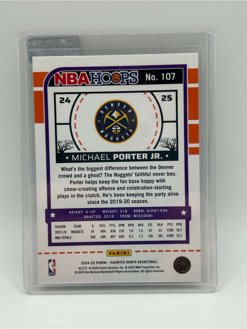 Michael Porter Jr. Denver Nuggets Panini NBA Haunted Hoops Card 🎃 - Picture 2 of 2